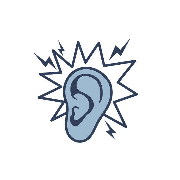 illustration of an ear with sound marks